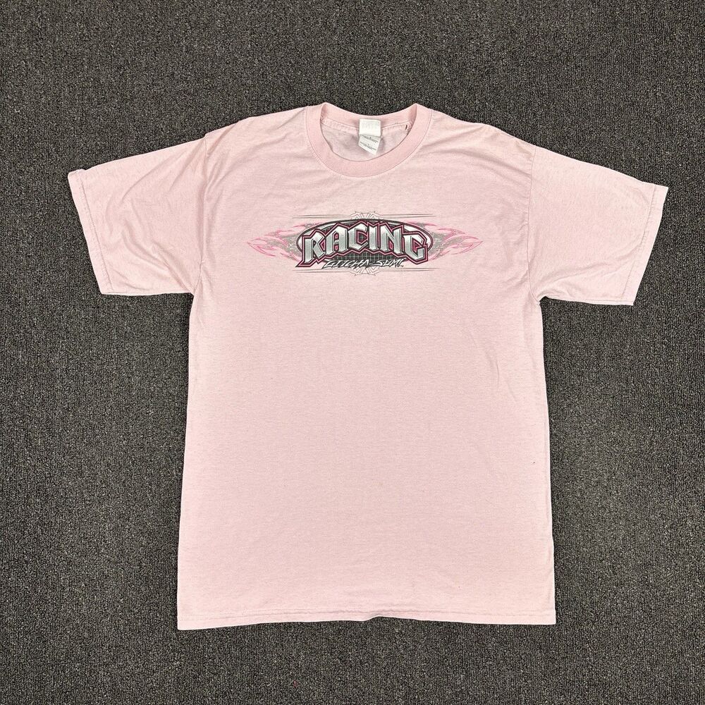 Gitcha Sum Racing Men’s T Shirt Short Sleeve Pink Signed! Size Large